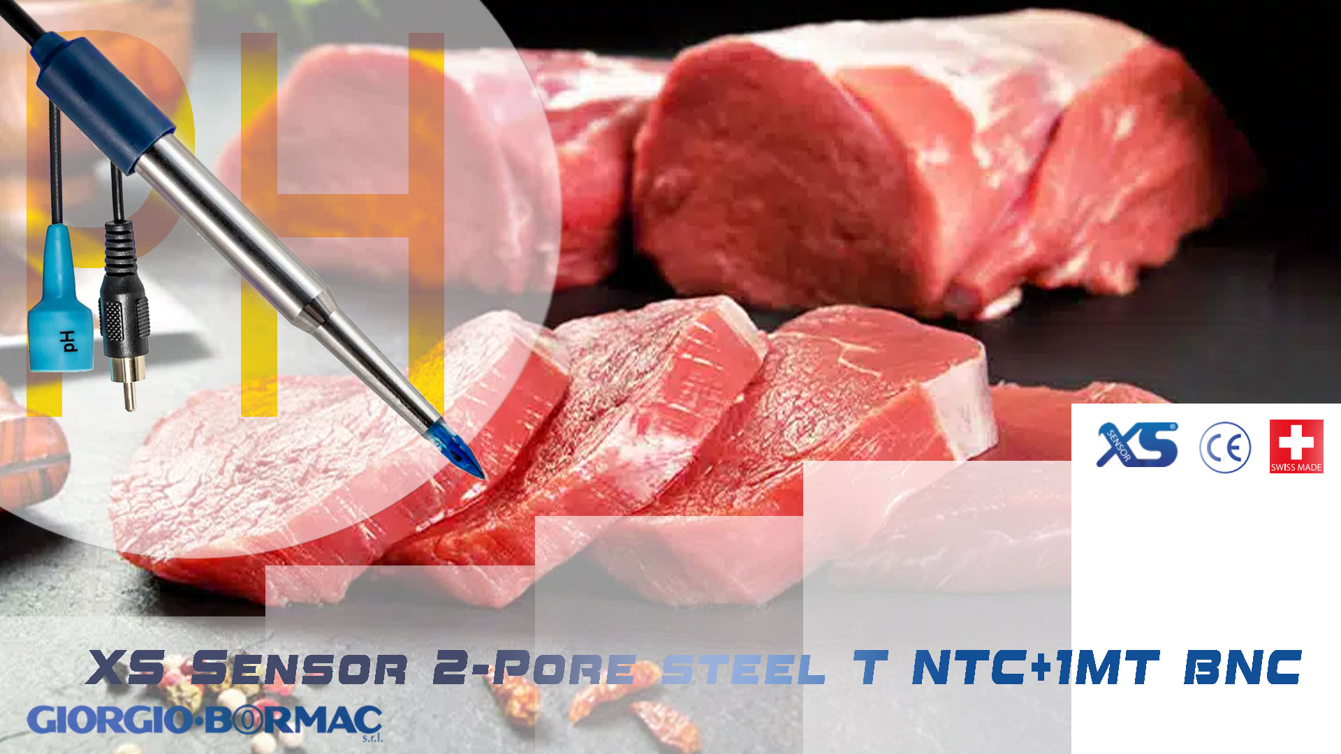 الکترود PH استیل گوشت برند XS مدل XS Sensor 2-Pore steel